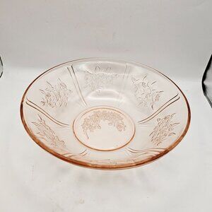 Federal Pink Sharon Cabbage Rose 8.5" Serving Bowl Depression Glass